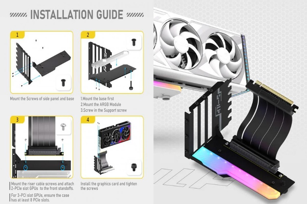 Camphor Gpu Support Bracket Graphics Card Holder Pci-e 4.0 Vertical Gpu ...