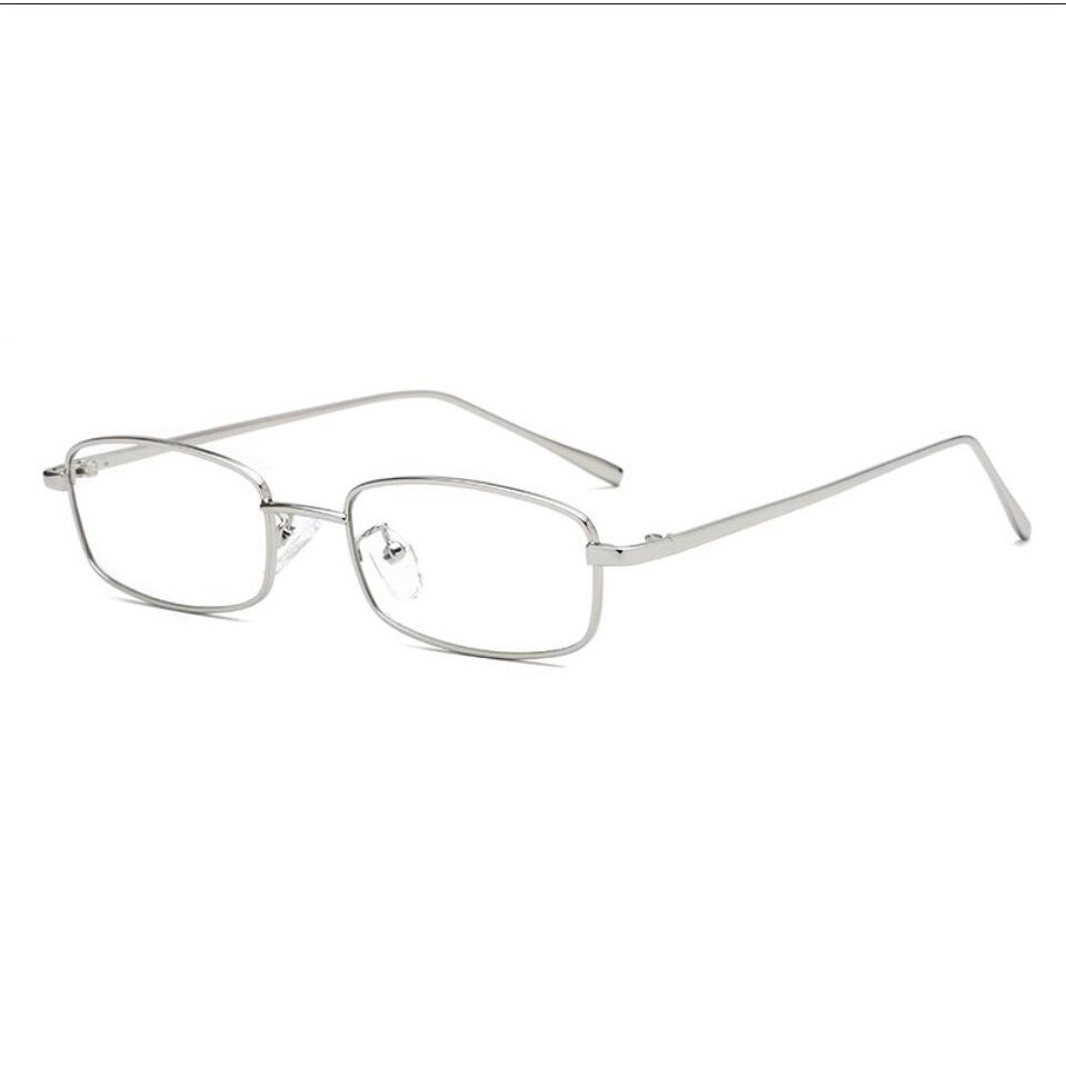 Roselife Unisex Black Narrow Rectangle Frame Metal Eyeglasses for Men ...