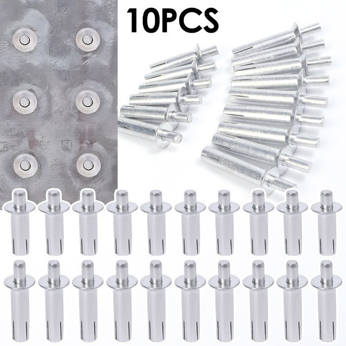 thumbnail image 2 of 120 Pcs Round-Headed Aluminum Core Rivets: Knock-Type Expansion Aluminum Alloy Rivets, Easy Hammer Drive Installation, Wide Application, Silver Finish 2 of 13