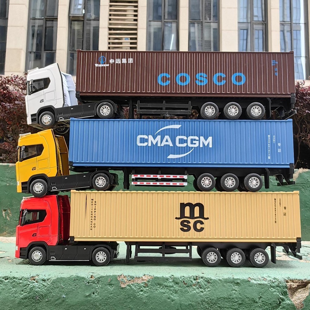 1/50 Simulation Large Truck Toy Model Alloy Diecast Transport Container ...