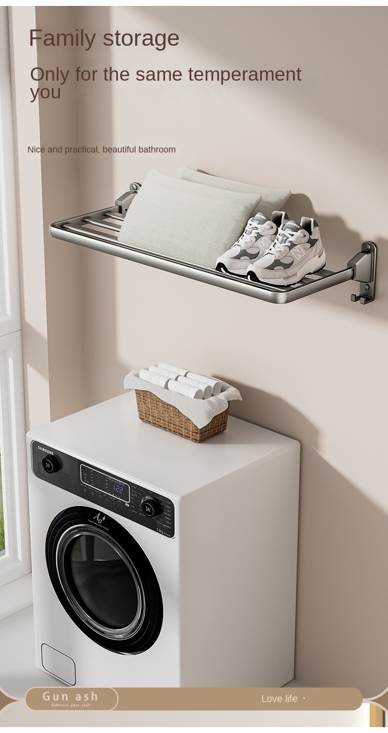 Balcony Foldable Drying Rack Shoe Drying Rack Perforation-Free Window ...