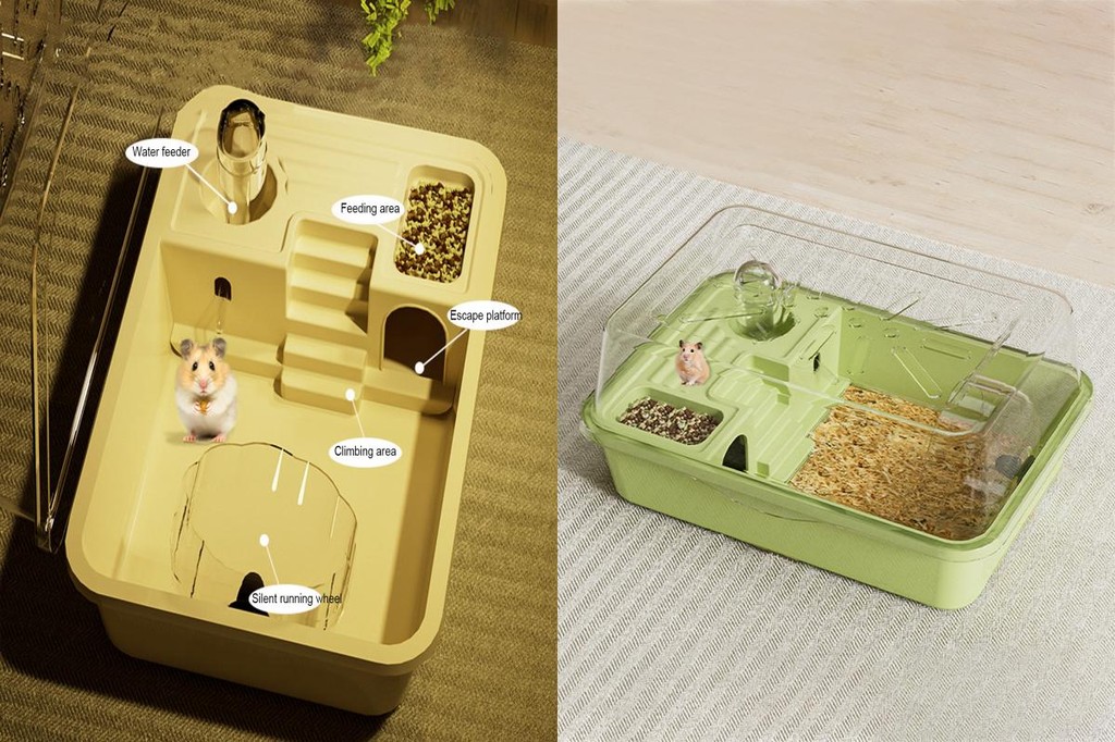 View of [TS] Magnetic Lock Hamster Habitat Acrylic Hamster Enclosure Spacious ...