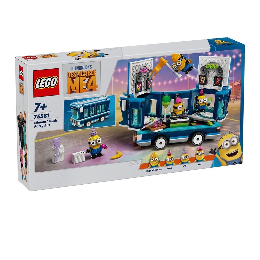 LEGO 75581 Despicable Me 4 Minions’ Music Party Bus Building Toy Set ...