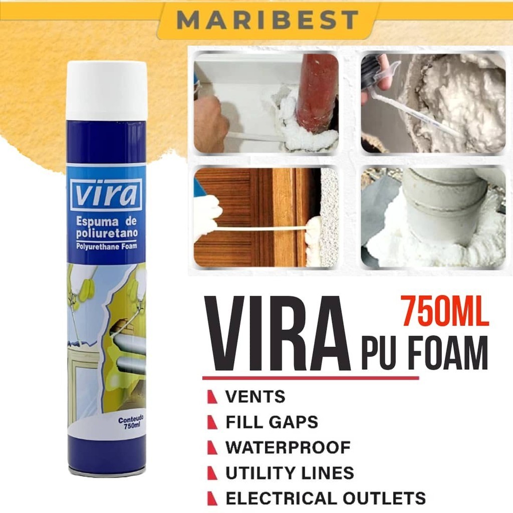 750ml Vira Polyurethane Foam PU Foam Spray Joint Spray Fill Crack ...