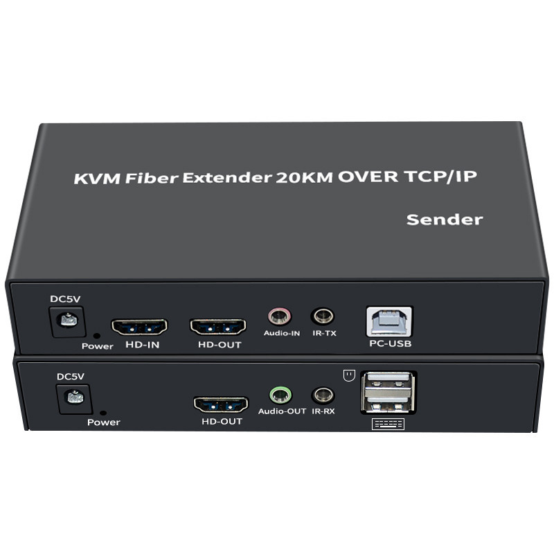 20Km HDMI KVM SC Fiber Cable Extender Over TCP IP Video Transmitter and ...