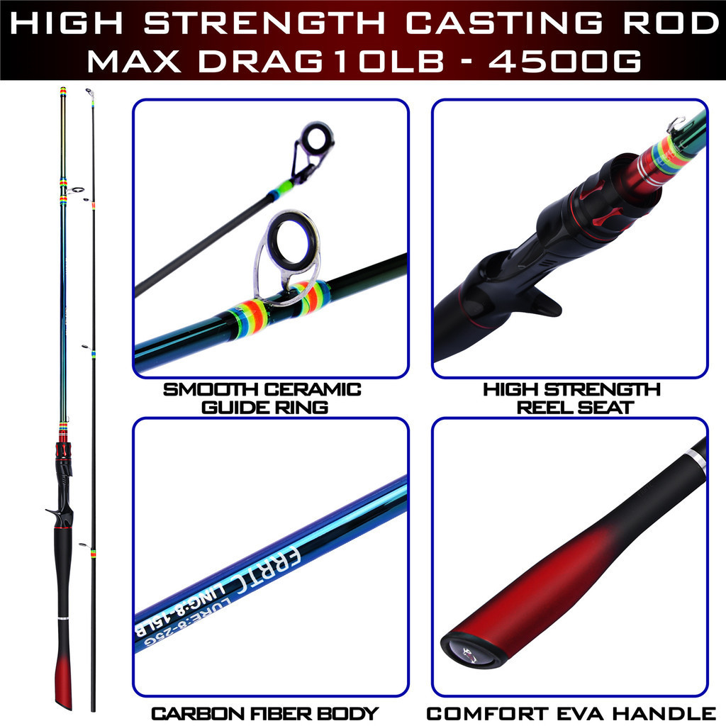 FRRTC Fishing Rod 1.65m/1.8m Carbon Fiber Medium Light Rod Spinning Rod ...