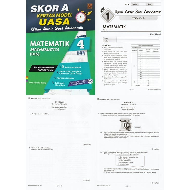 SKOR A UASA KERTAS MODEL TAHUN 4 5 6 KSSR 2024 (5 BUKU FREE 1 BOOK) BY ...