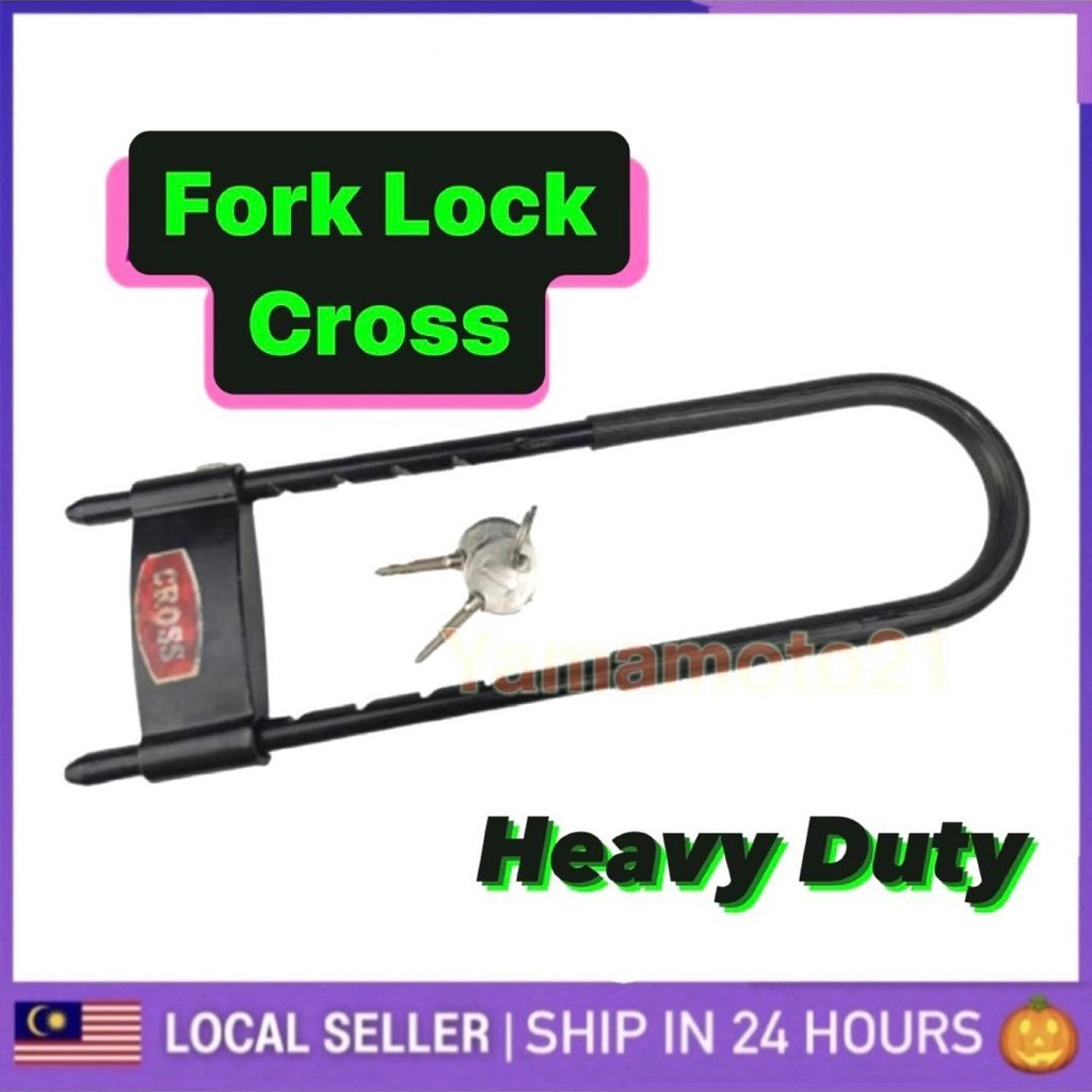 Fork Lock Heavy Duty Security Chain Lock Motorcycle Motosikal Motor ...