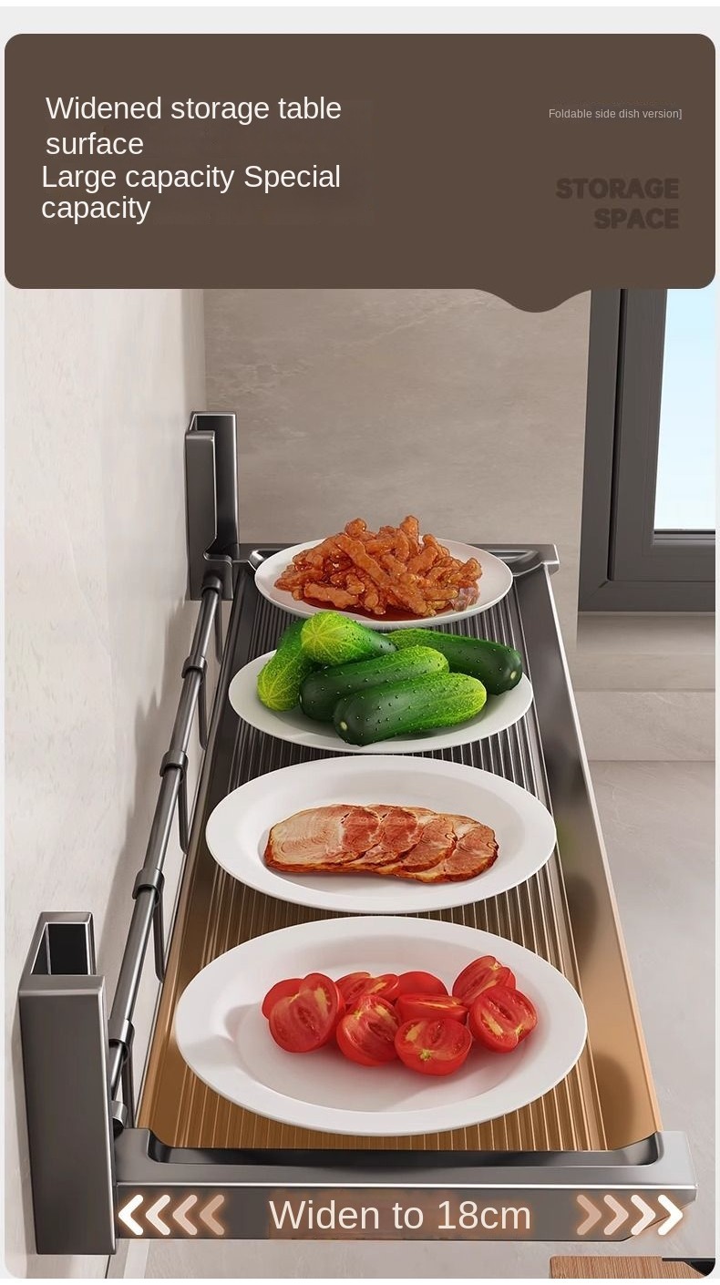 Kitchen Preparation Rack Perforation-Free Side Dishes Plate Foldable ...
