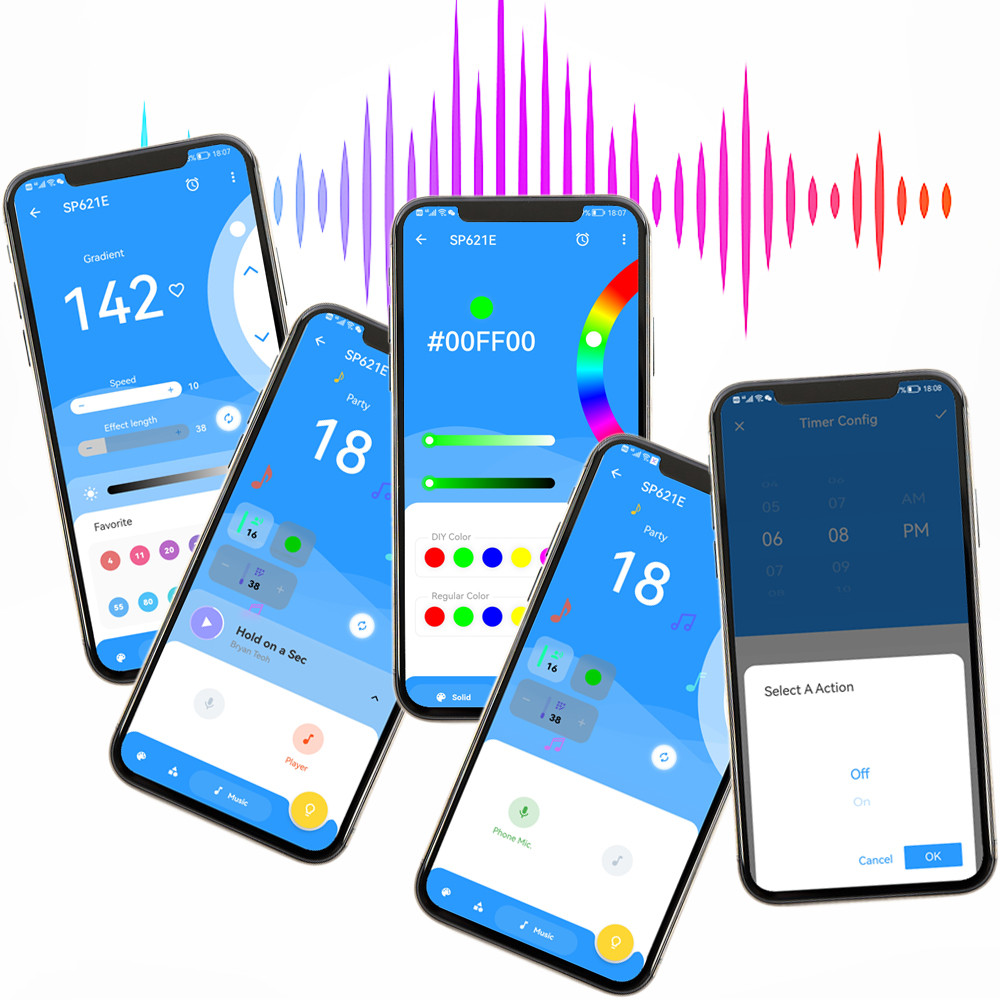 Mini Bluetooth Controller DC5V-24V SP621E 3Pin Bluetooth APP Control ...