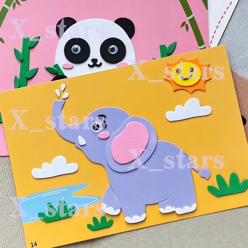 3D EVA Foam DIY Sticker Art Craft Kits For Boy Girl Kids Cute Cartoon ...