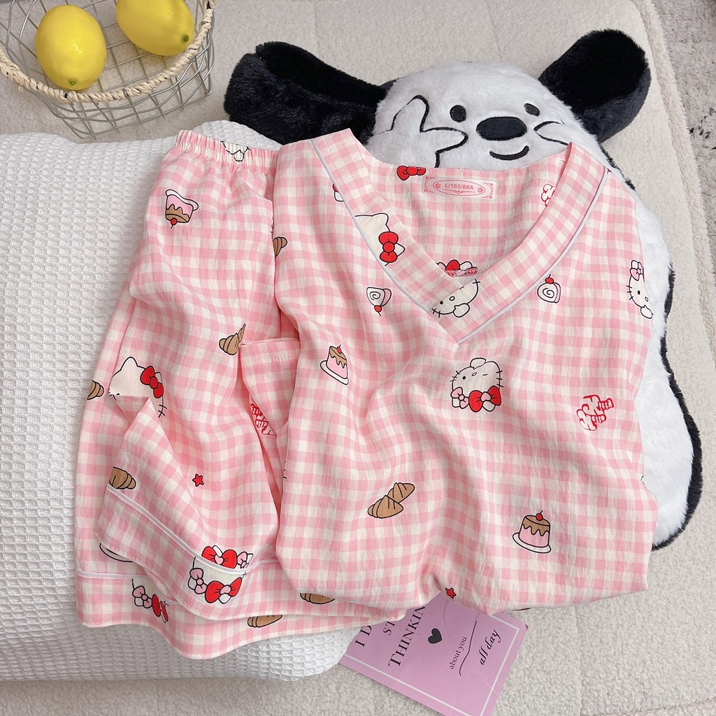 Fds New Style Summer V-Neck Cloud Cotton Pajamas Female Short-Sleeved ...