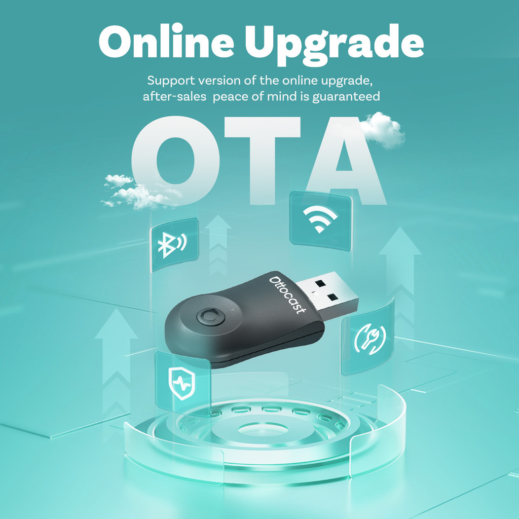 OTTOCAST MINI 2 in 1 Wired To Wireless CarPlay Android Auto Adapter USB ...