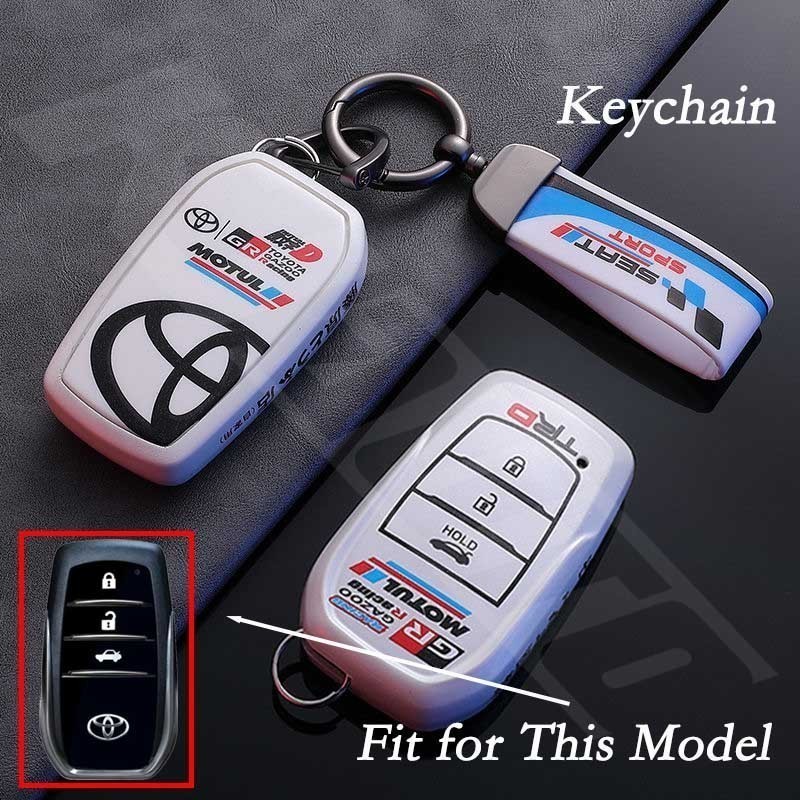 Toyota 3 Buttons GR Car Key Case Cover Gazoo Racing Car Key Shell Smart ...