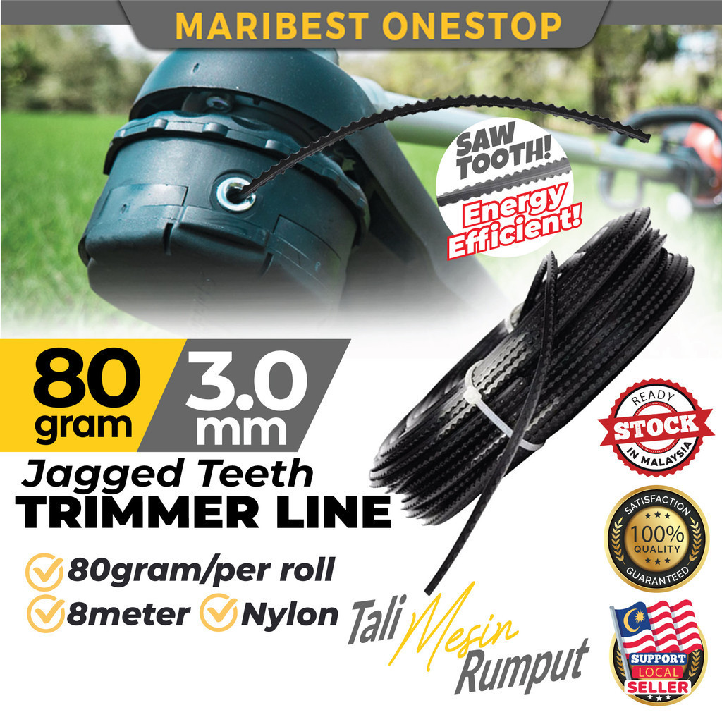 80G 3.0MM Grass Cut Trimmer Saw Tooth Line Spool Nylon Cord Wire String ...