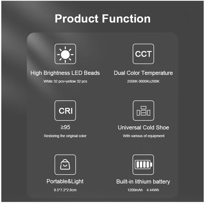 Portable Mini LED Video Camera Night 6000k Lamp for Camera Tripod ...