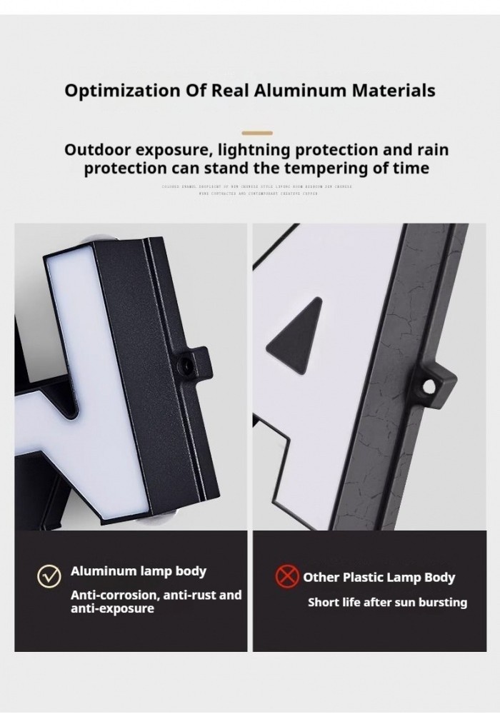 Outdoor Wall Light LED Modern Wall Lamp House Number Logo Indoor ...