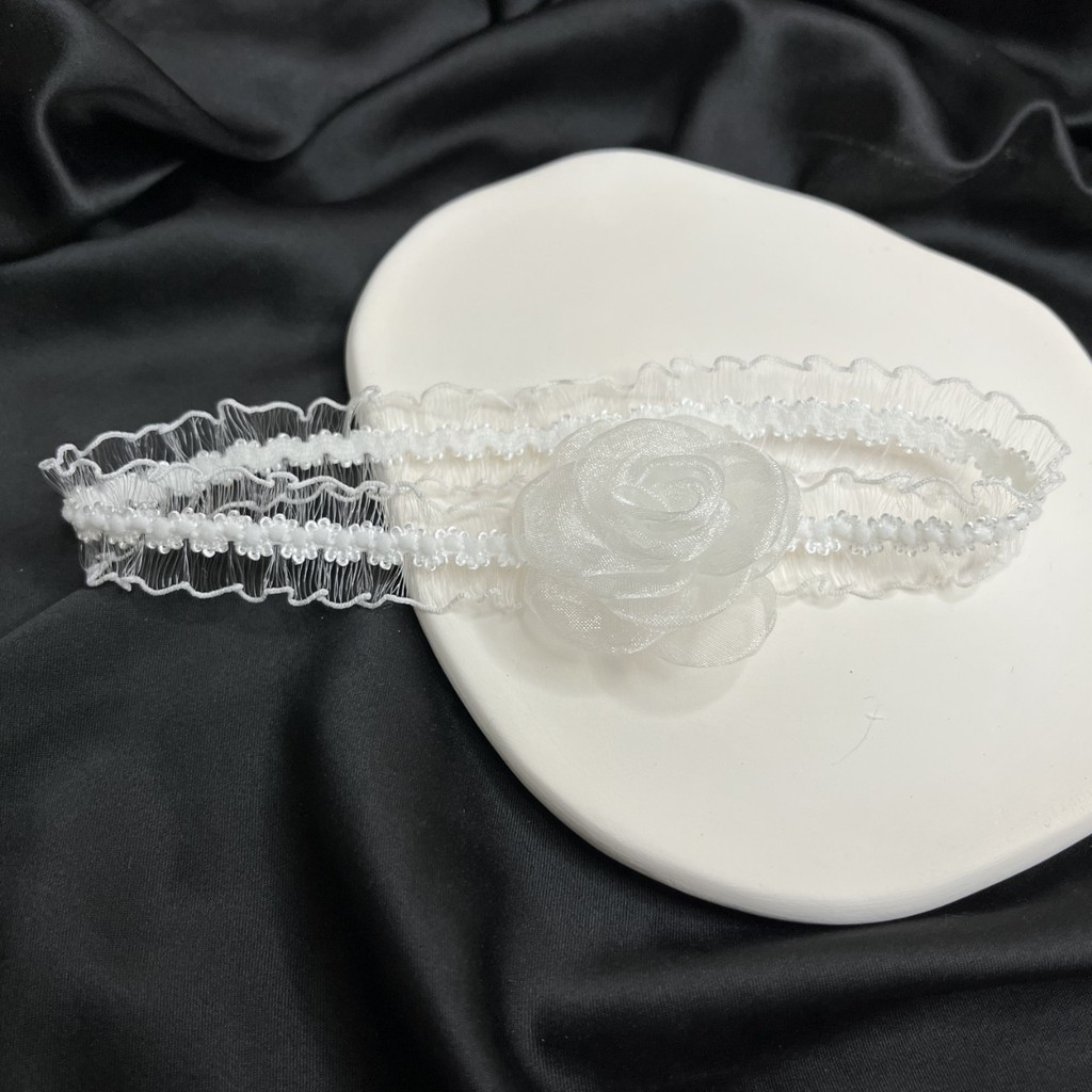 Sweet White Lace Flower Bowknot Elastic Thigh Chain for Women Girl ...
