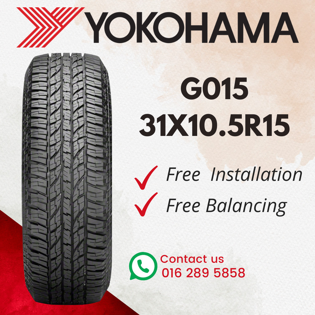 3110515 31-10.5-15 31/10.5R15 315 10.5 15 YOKOHAMA AT 4x4 G015 TYRE ...