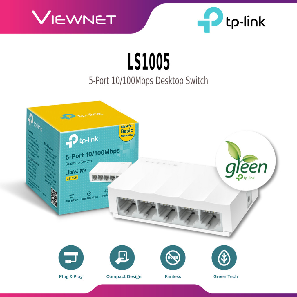 TP-Link LS1005 / LS1008 5-Port 8-Port 10/100Mbps Desktop LAN Switch ...