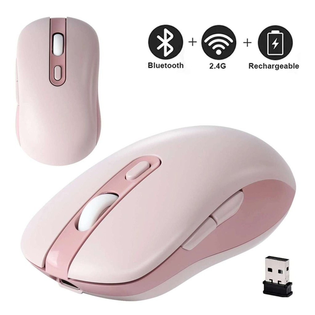 Ergonomics Portable Dual Mode Wireless Mouse Type-C Rechargeable ...