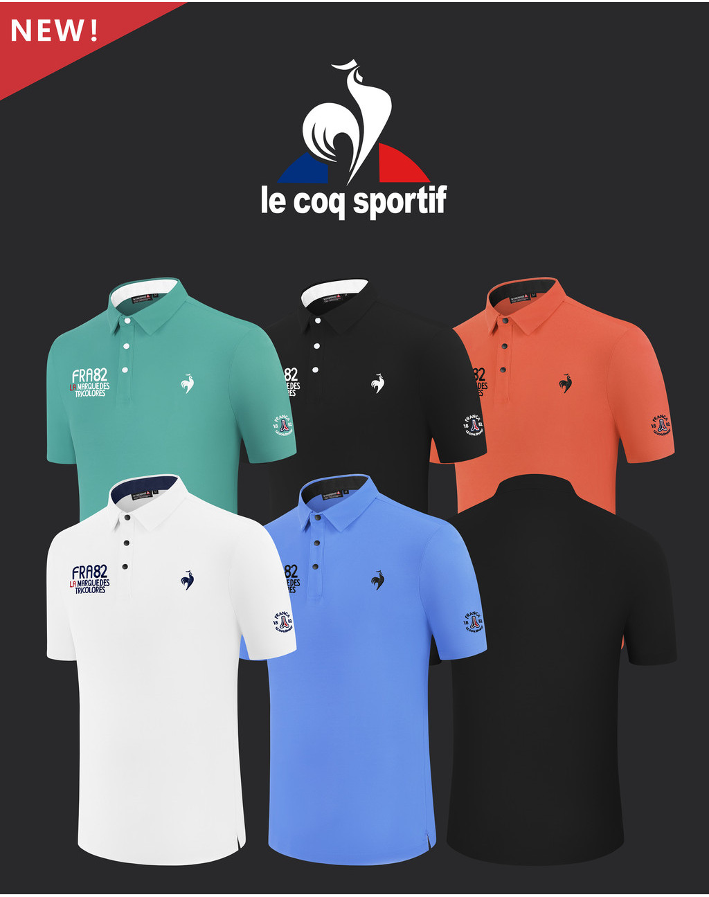 [Le Coq Sportif] New Style Golf Men's Short-Sleeved Top Breathable ...