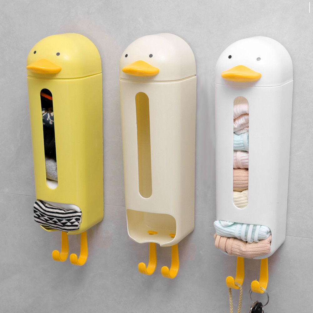 Cute Penguin Shaped Underwear Storage Box PunchFree, SelfAdhesive