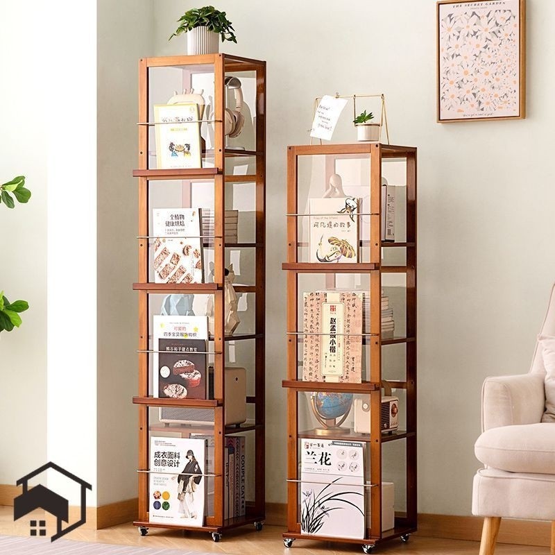 Rotating Or-Standing Display Storage Bookshelf Bookcase Magazine Rack ...