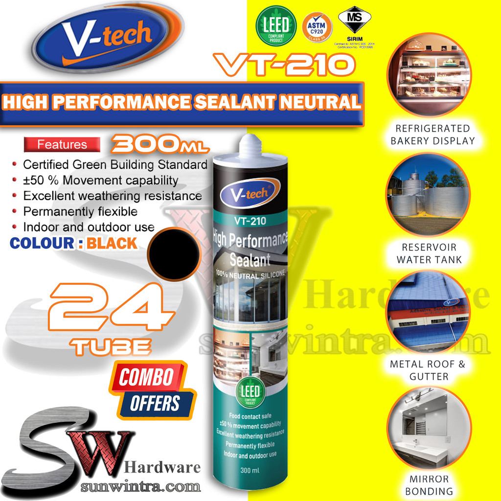 COMBO 1CTN/24X V-Tech 300ML VT-210 High Performance Sealant 100% ...