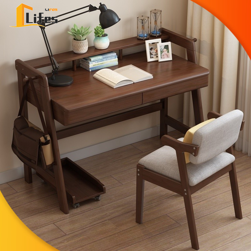 Study Table Computer Table Nordic Solid Wood Desk Simple Modern Laptop ...