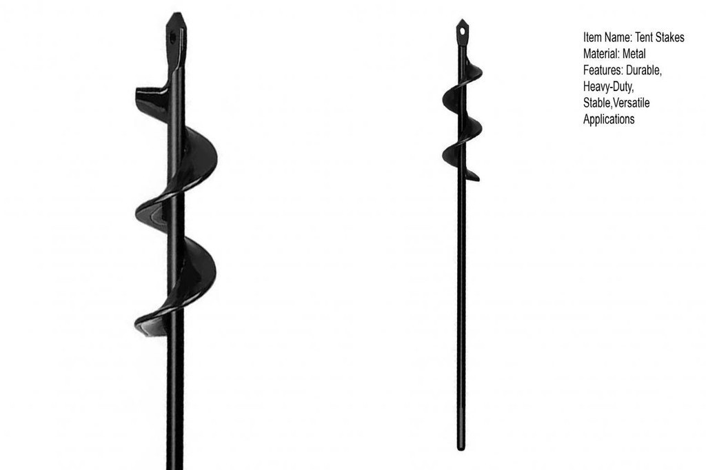 QG Outdoor Tent Stakes Auger Ground Drill 17.7 Inch Heavyduty Ground