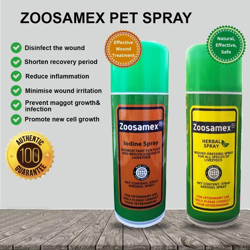Zoosamex Pet Spray Herbal/ Iodine Aerosol Wound Dressing Spray For Cat