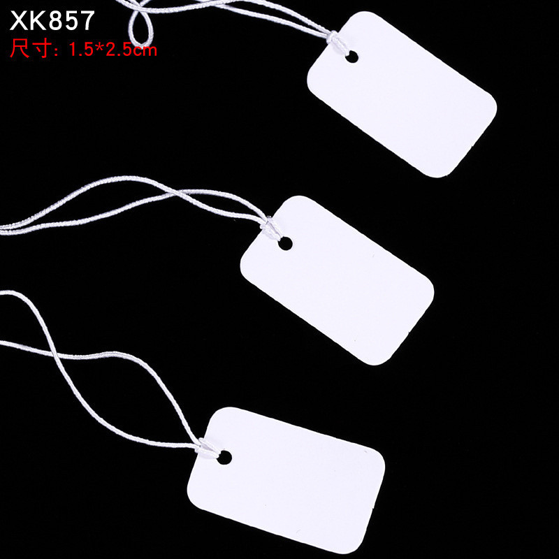 100pcs Jewelry small hang tags blank DIY rope hang tags with cowhide ...