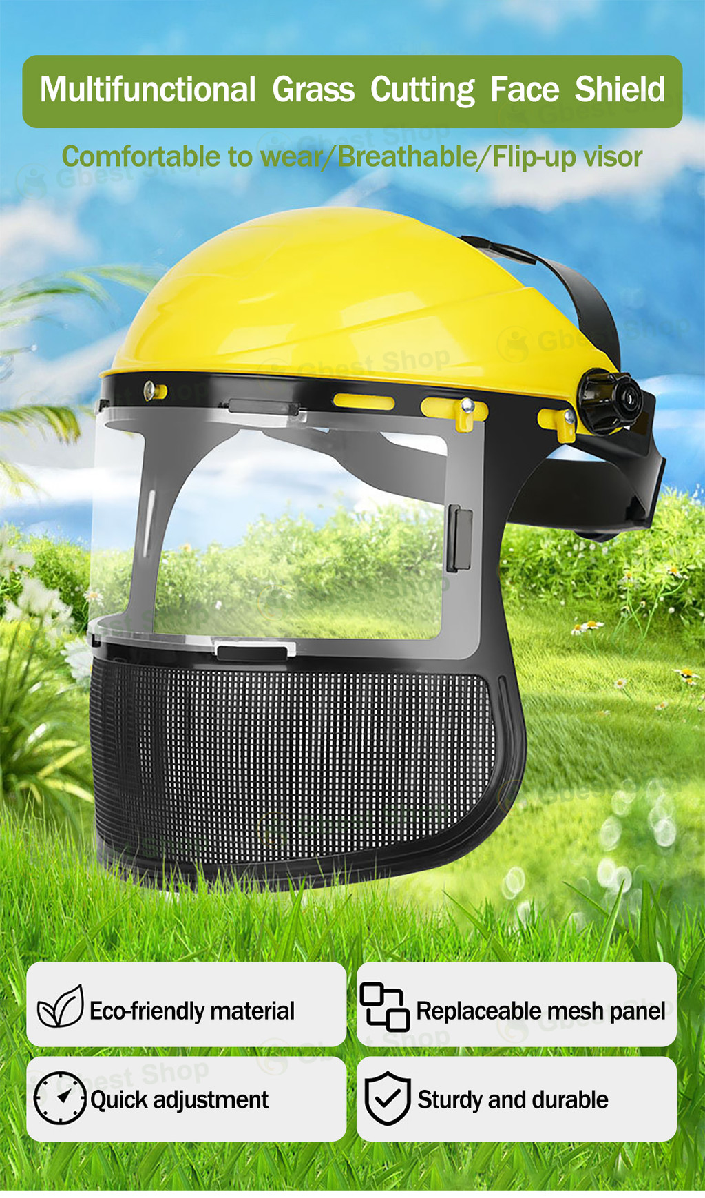 Forestry Safety Helmet Full Face Mask Topi Keselamatan Mesin Rumput ...
