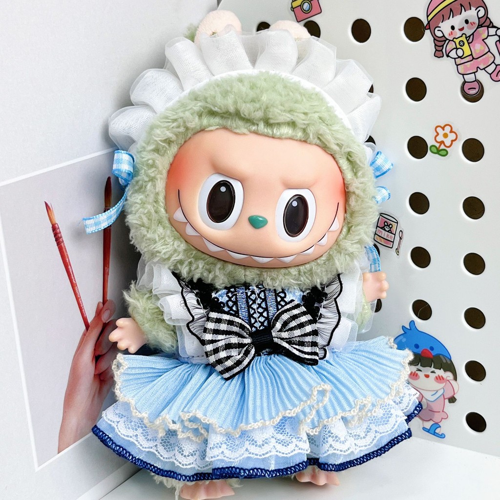 (Cloth Only)For 17 cm Labubu baby clothes labubu dress multi-point set ...