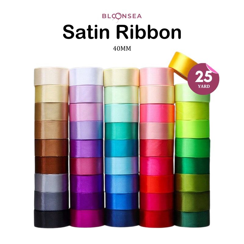 40mm Ribbon Satin Silk Premium 1.5 Bouquet Ribbons Gift Lace Reben ...