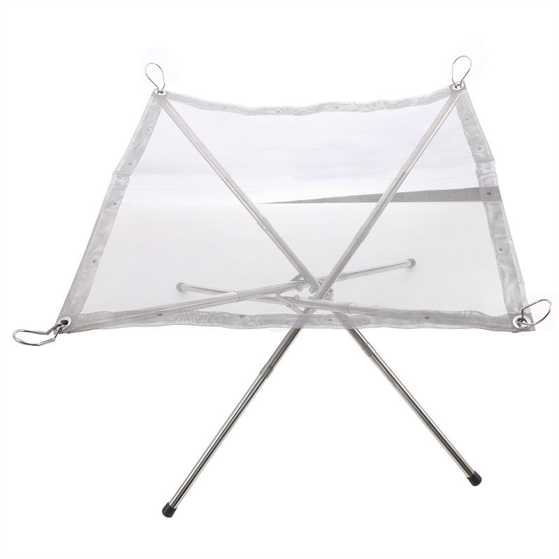 Portable Outdoor Fire Pit Foldable Steel Net Fireproof Frame Burning ...