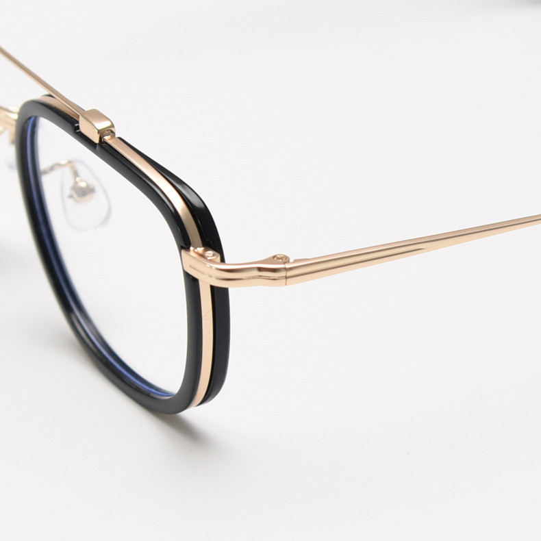 Vintage Double Beam Pilot Glasses Frame men Fashion Metal Spectacle ...