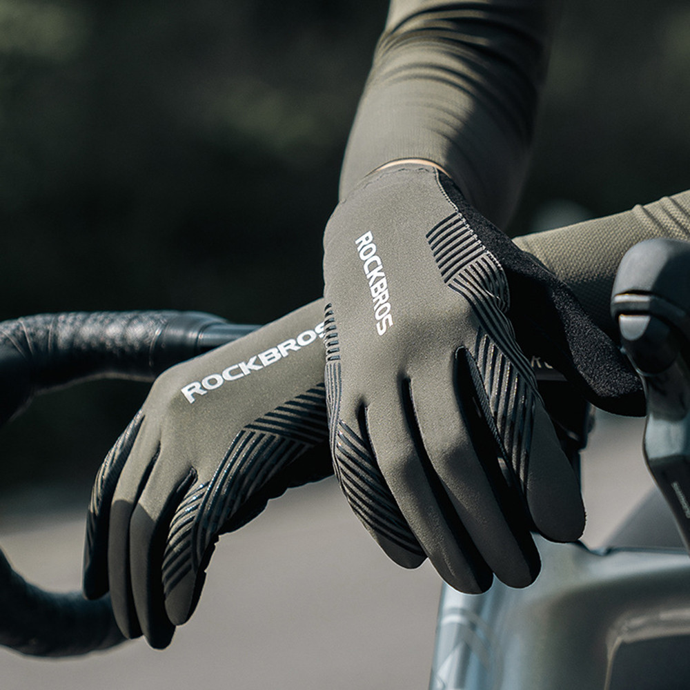 ROCKBROS Cycling Gloves Spring Summer Fall Full Finger Bicycle Glove ...