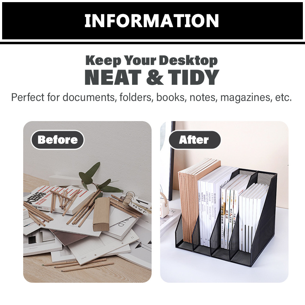 [2PC/SET] Innohut Metal File Holder L-Shape Folder Rack Magazine Holder ...