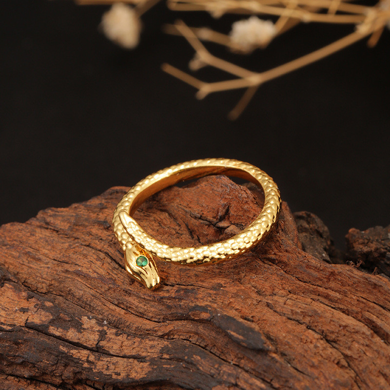 Simple Fashionable Little Golden Snake Winding Ring Female Ancient ...