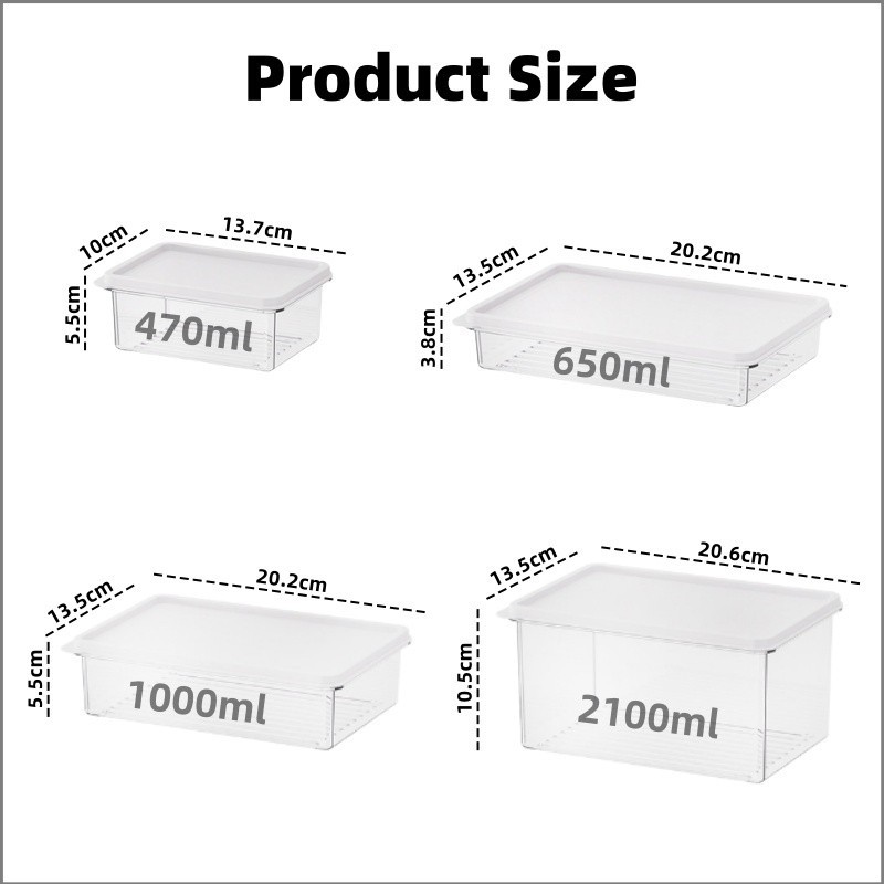 🇲🇾DELED🇲🇾 Sealed Crisper Freezer Organizer Transparent Refrigerator ...