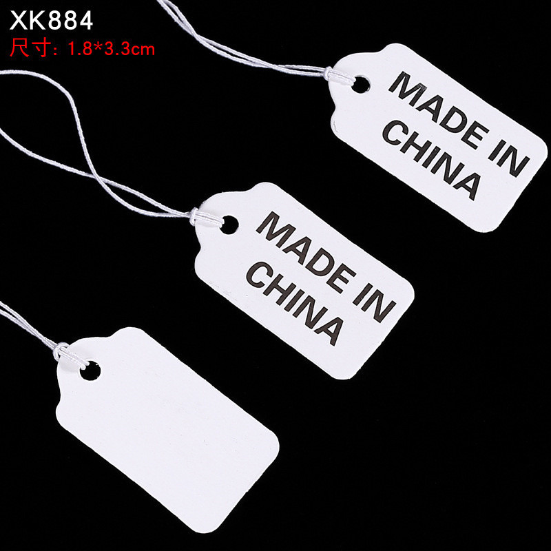 100pcs Jewelry small hang tags blank DIY rope hang tags with cowhide ...