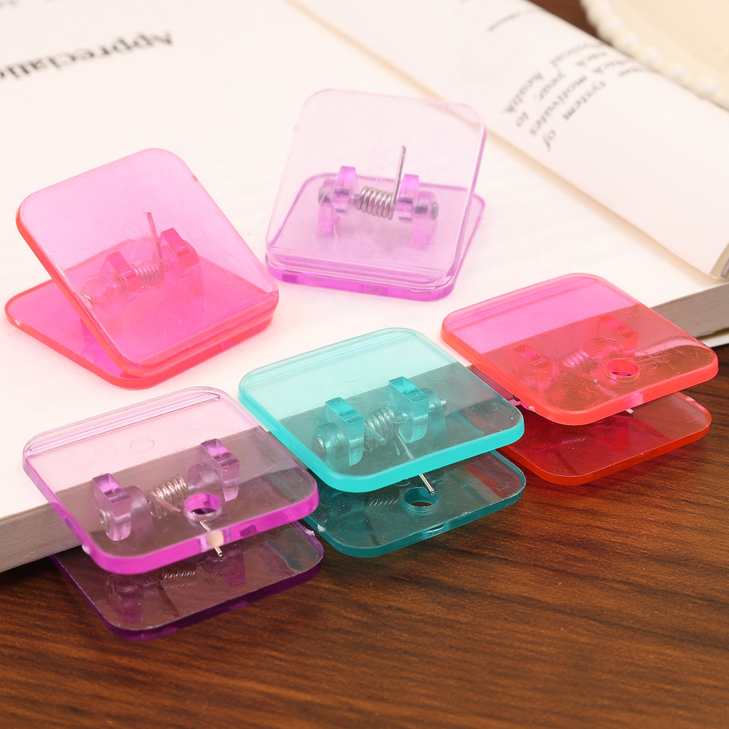 10Pcs Square Office Document Clips - Mini Plastic Multipurpose ...