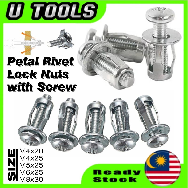Petal Shape Metal Rivet Nut Expansion Clamp Panel License Plate Lock ...
