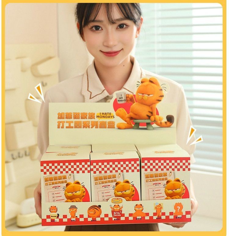 Genuine Garfield Family Working Week Plush Mystery Box Doll Series Cute ...