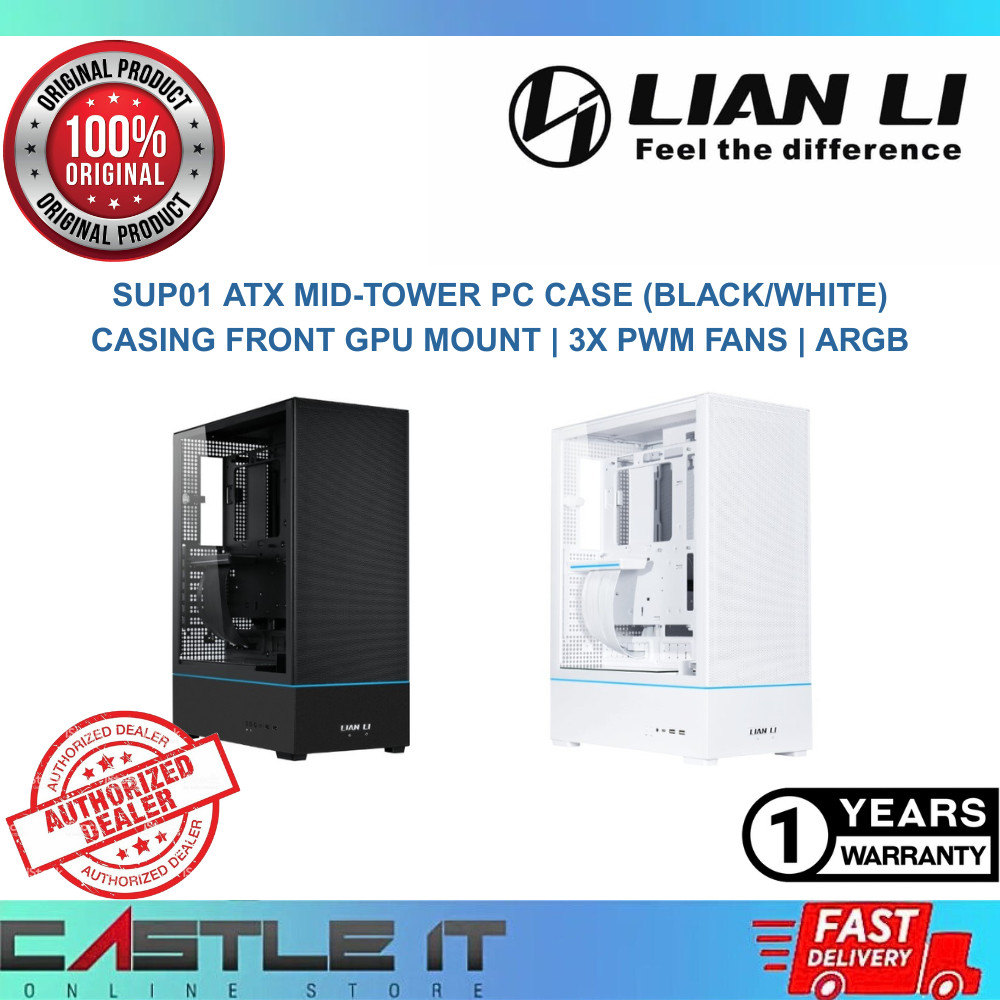 Lian Li SUP01 ATX Mid Tower PC Case Casing Front GPU Mount ARGB PWM ...