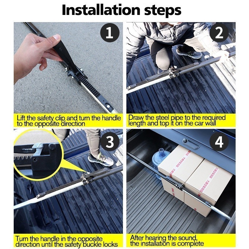 Adjustable Ratcheting Cargo Bar Free Position Limit Rod Antiskid ...