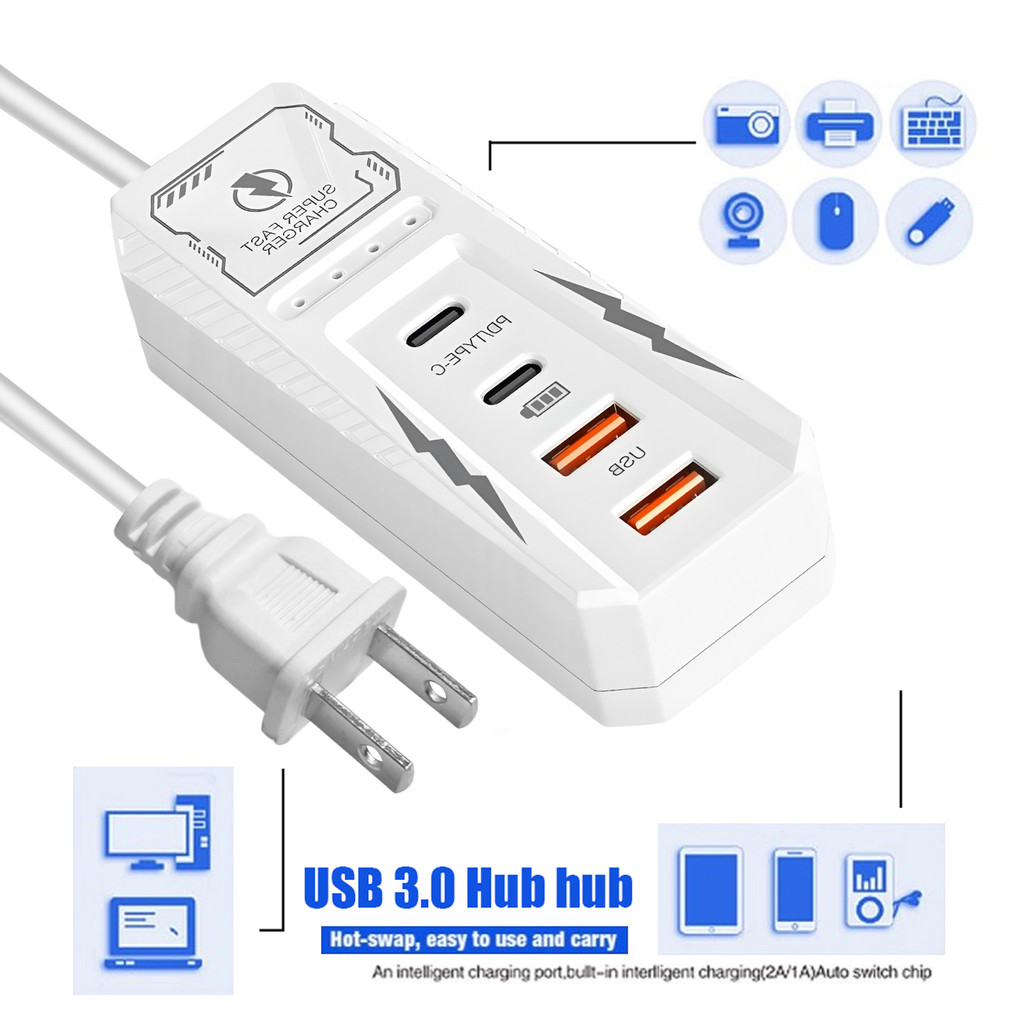5v 2A Dual USB Dual PD Ports Socket Charger Universal US Outlet Power ...