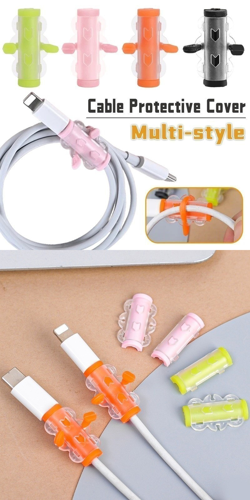 1/5 Pairs Angel Wings Cable Protector - Anti-Break Cord Protective ...